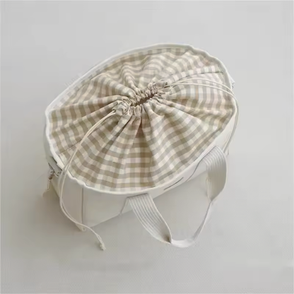 Baby Diaper Bag Handbag Style With Drawstring closed bag from top view