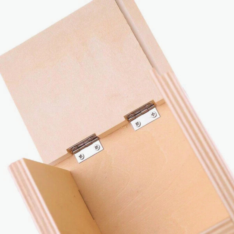 Montessori Binomial Cube Set wooden box closeup.