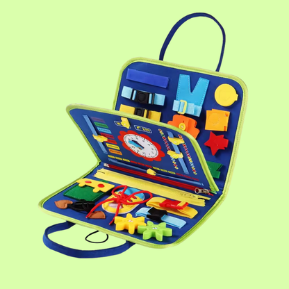 Montessori Sensory Play Board vertically opened up.