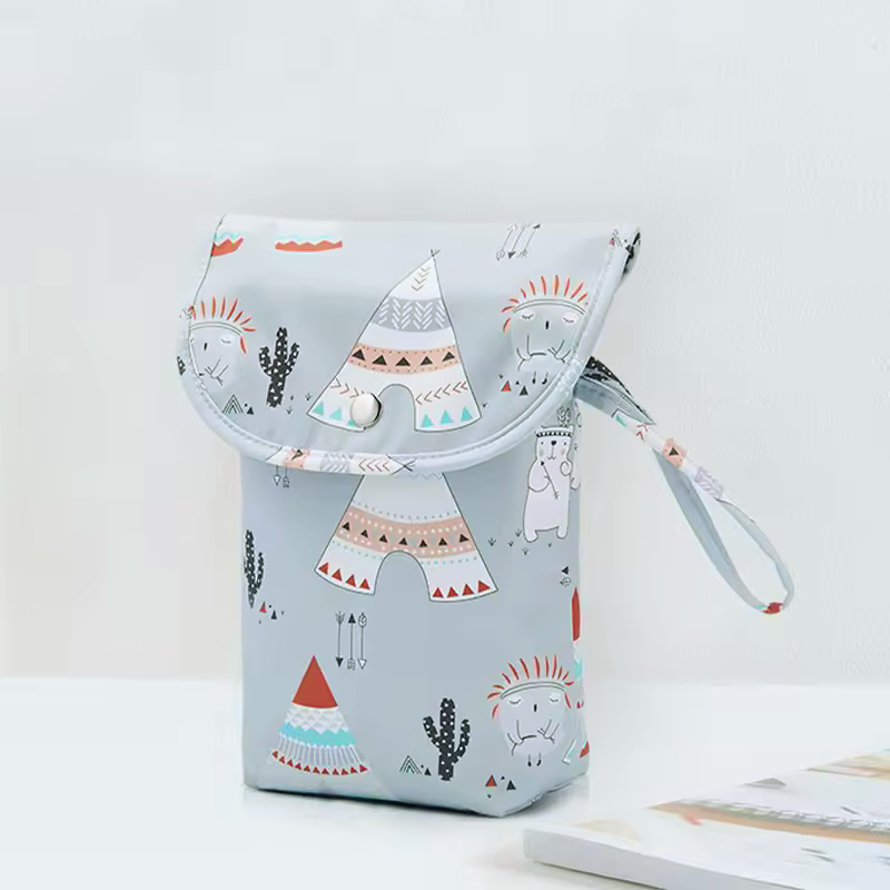 Waterproof Baby Nappy Portable Diaper Bag standing up.